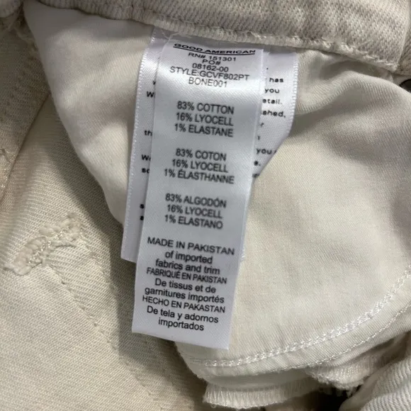NWT Good American, Good Classic Jeans, Skinnyish Fit, Size 6 in Bone