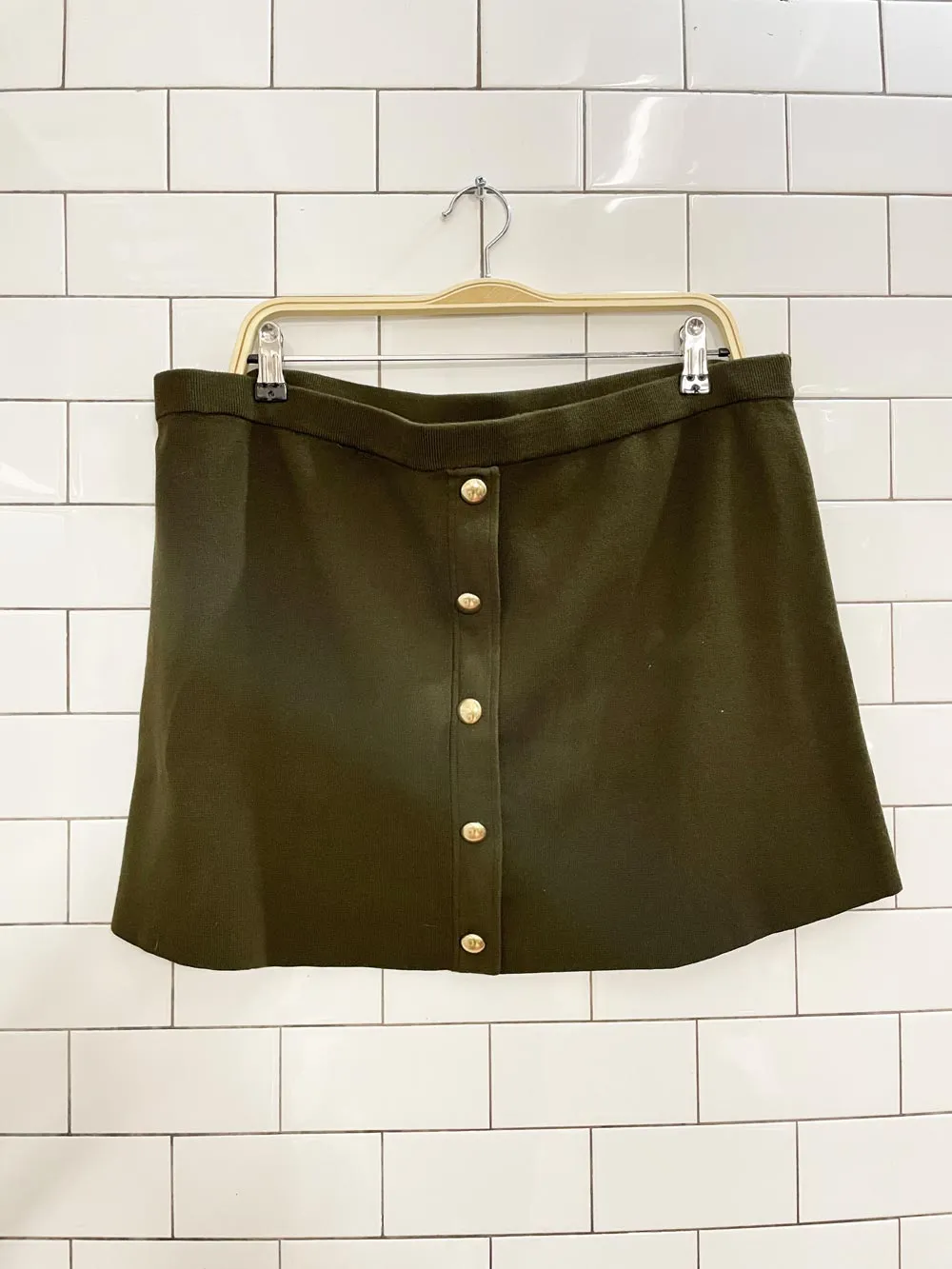 nwt h&m knit gold button mini skirt