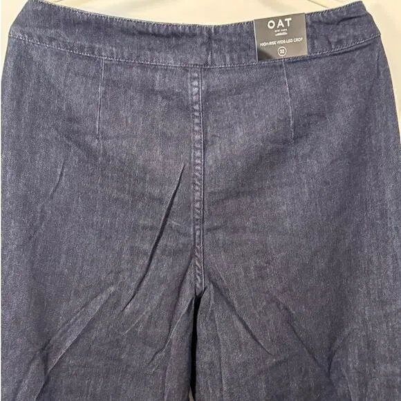 NWT OAT New York High Rise Wide Leg Crop with Tie