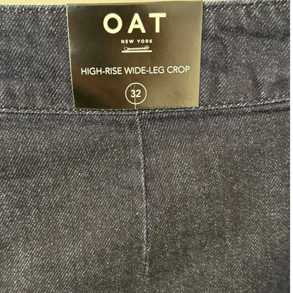 NWT OAT New York High Rise Wide Leg Crop with Tie