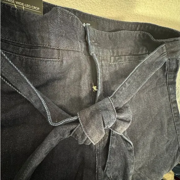 NWT OAT New York High Rise Wide Leg Crop with Tie