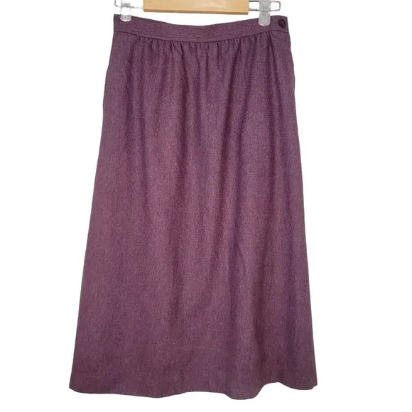 NWT Vintage 80s Wool Skirt Purple with Pockets size 8