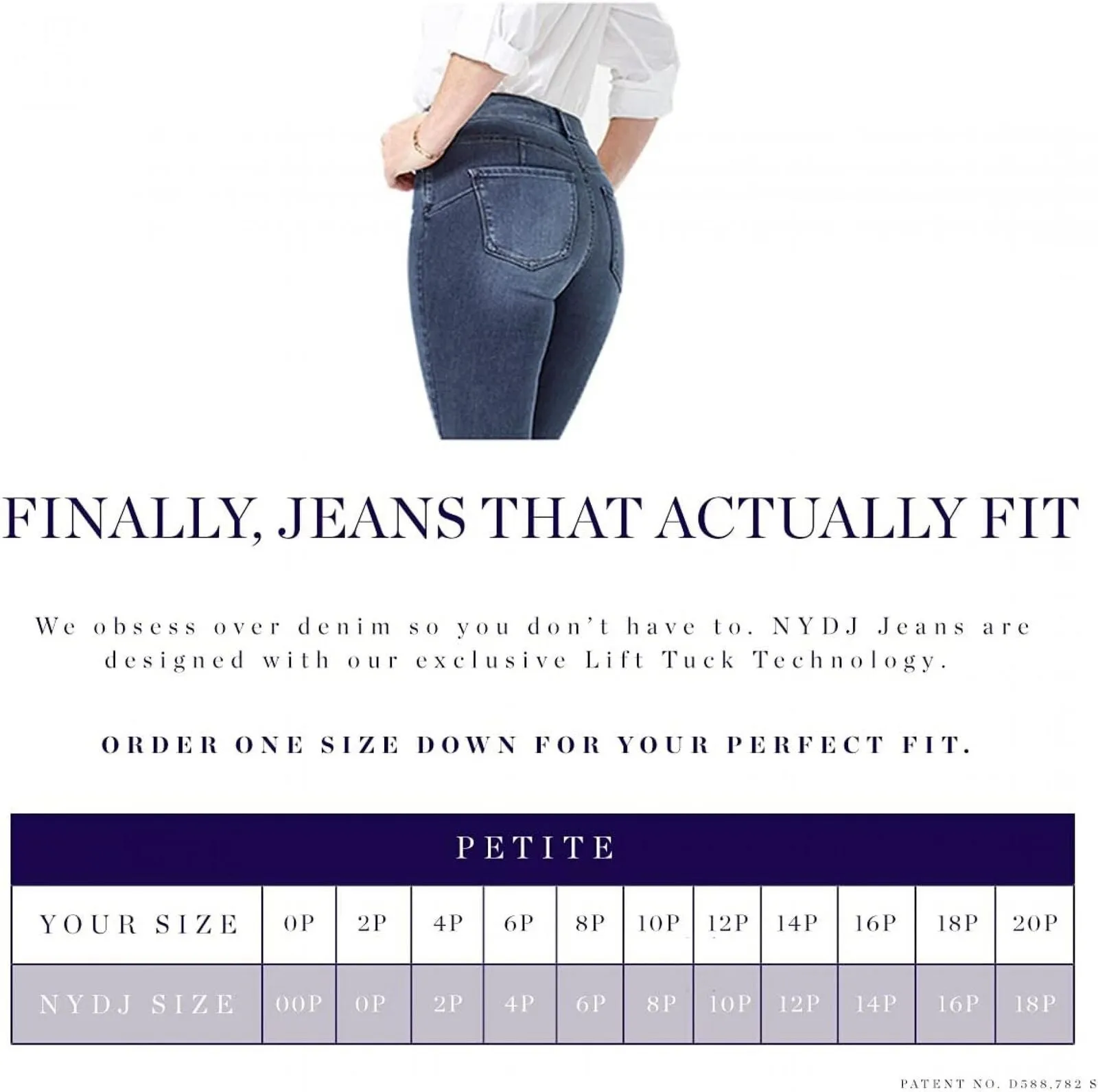 NYDJ Women's Petite Size Marilyn Straight Leg Jeans MDNM2013