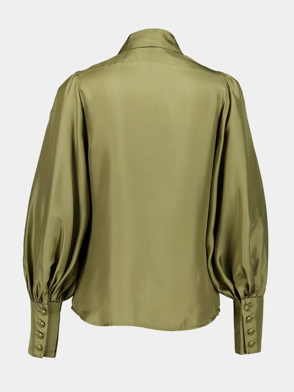 Olive Green Tranquility Silk Blouse