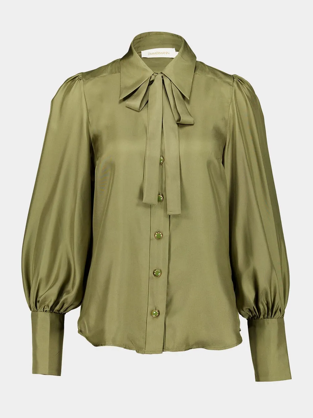 Olive Green Tranquility Silk Blouse