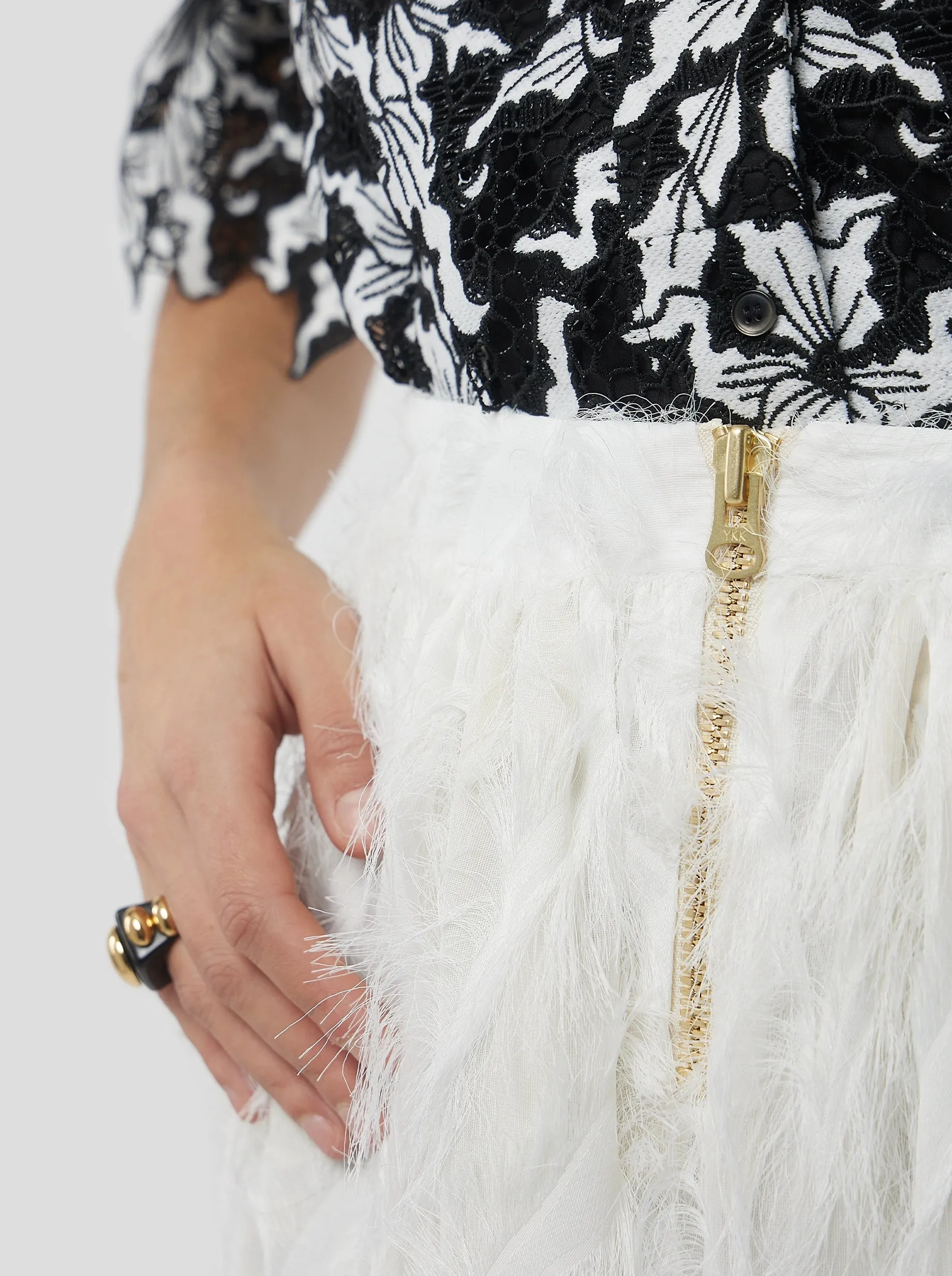 Orso Skirt in White Feather