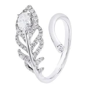 Oval Cut Diamond Feather Wrap Ring