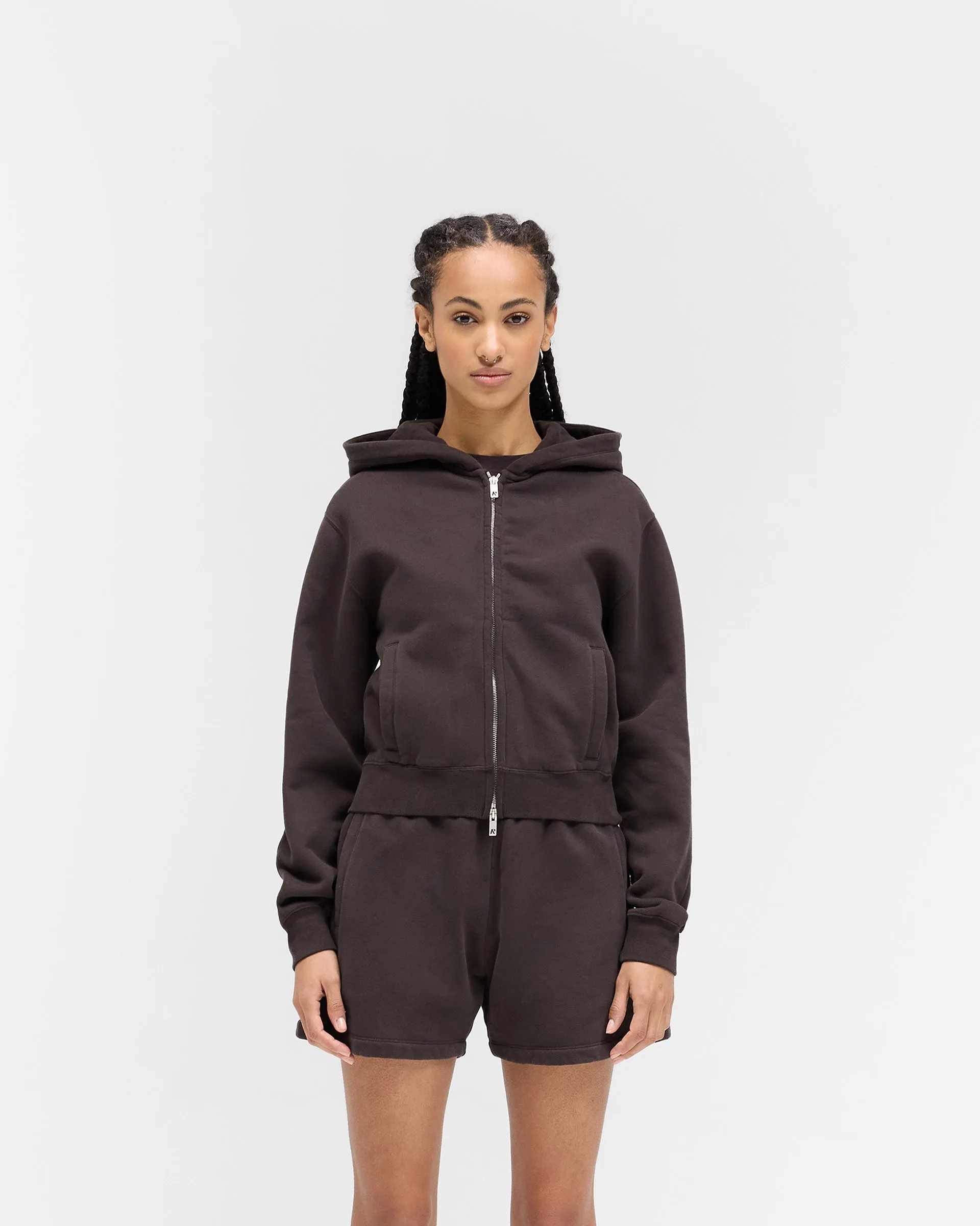 Owners Club Slim Zip Hoodie - Black Coffee