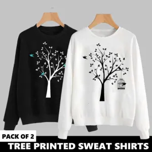 PACK OF 2 TREE PRINTED SWEAT SHIRTS