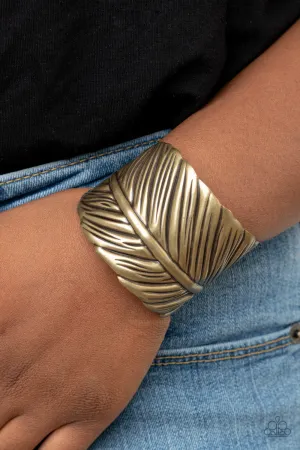 Paparazzi Where Theres a QUILL, Theres a Way - Feather Cuff Bracelet