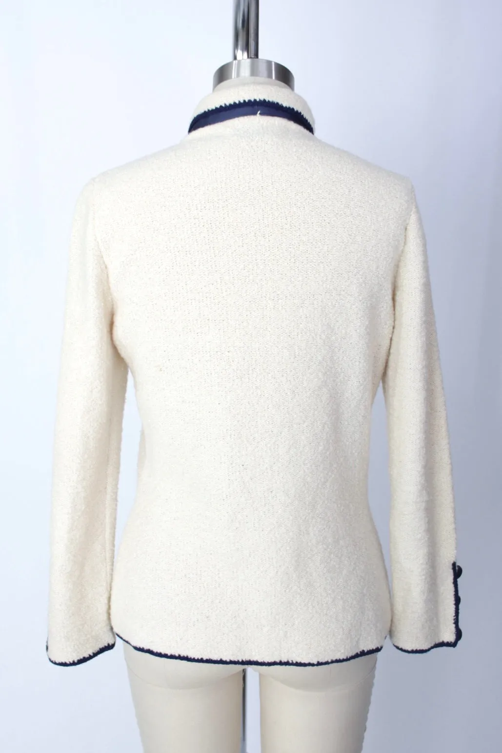 Pat Sandler For Wellmore Satin Bow Cardigan