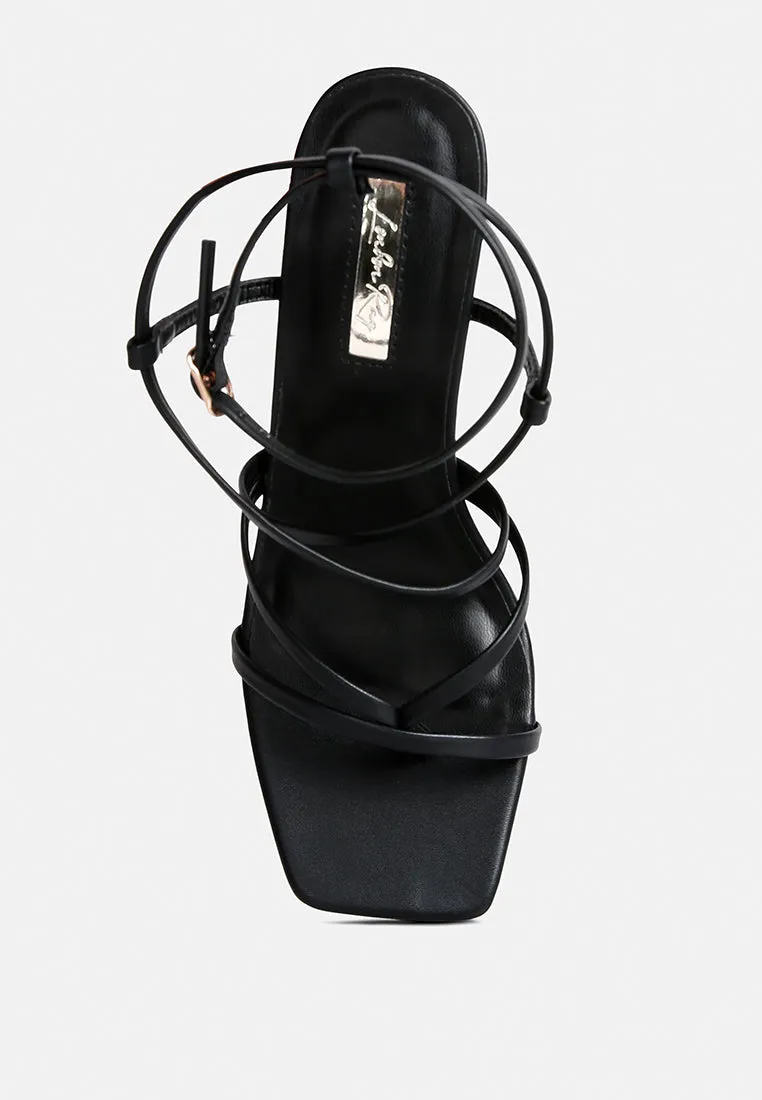 Peri Peri Faux Leather Strappy Heels By Ruw