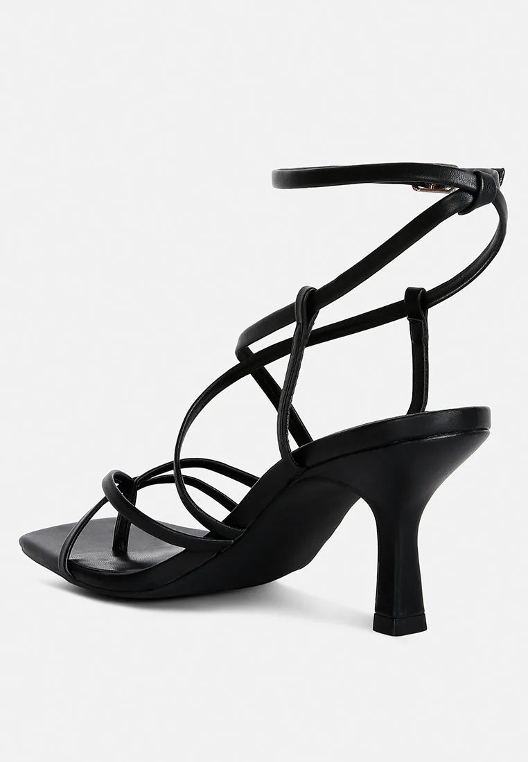 Peri Peri Faux Leather Strappy Heels By Ruw