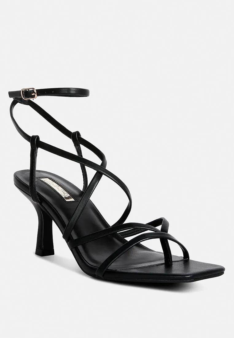 Peri Peri Faux Leather Strappy Heels By Ruw