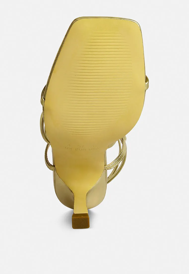 Peri Peri Faux Leather Strappy Heels By Ruw