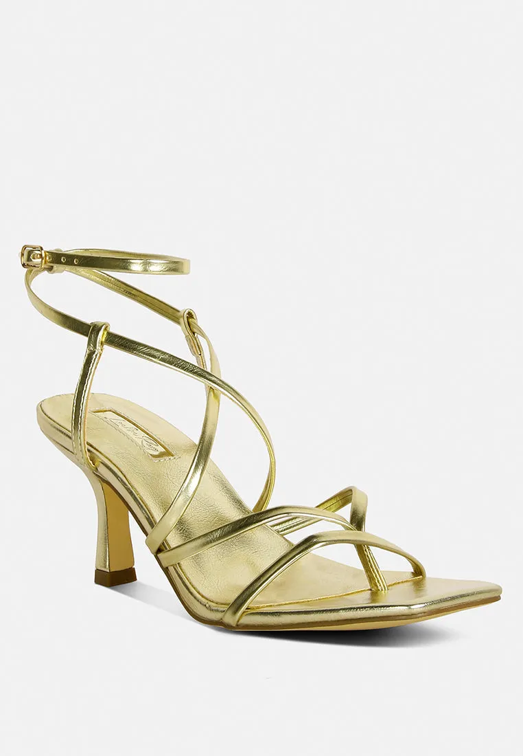 Peri Peri Faux Leather Strappy Heels By Ruw