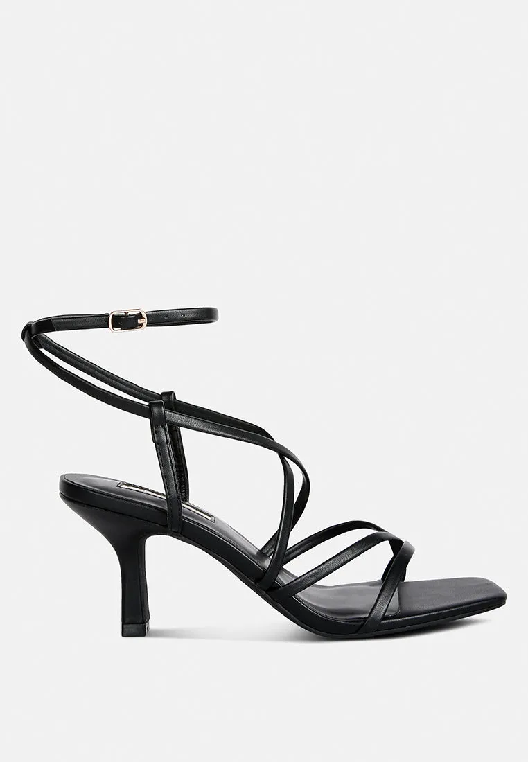 Peri Peri Faux Leather Strappy Heels By Ruw