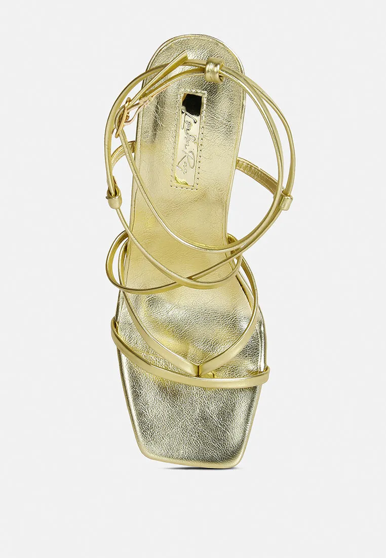 Peri Peri Faux Leather Strappy Heels By Ruw