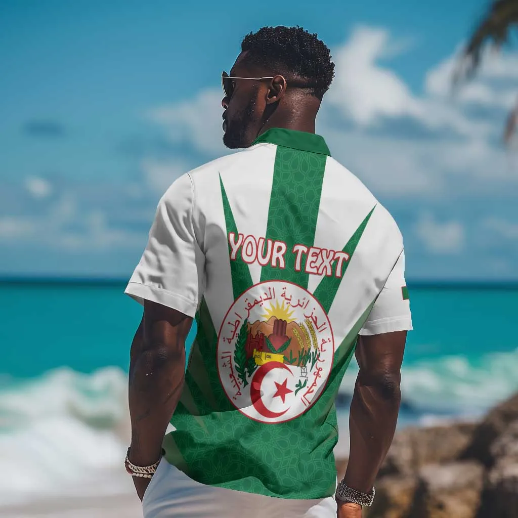 Personalised Afro Algeria Hawaiian Shirt Coat Of Arms With Islamic Pattern LT15