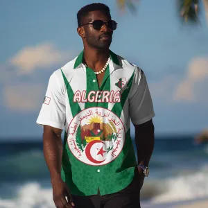 Personalised Afro Algeria Hawaiian Shirt Coat Of Arms With Islamic Pattern LT15