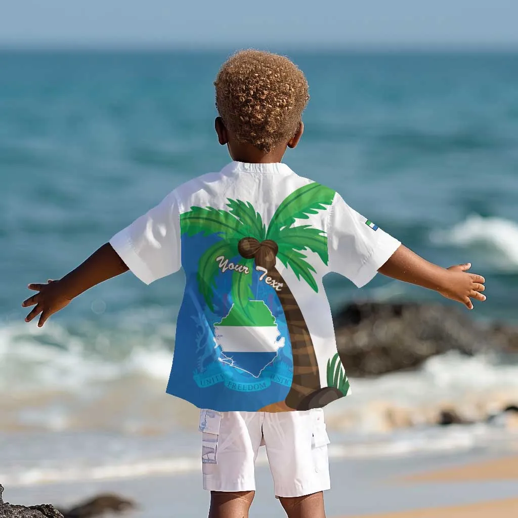 Personalised Afro Sierra Leone Kid Hawaiian Shirt Coat Of Arms With Flag Map LT15