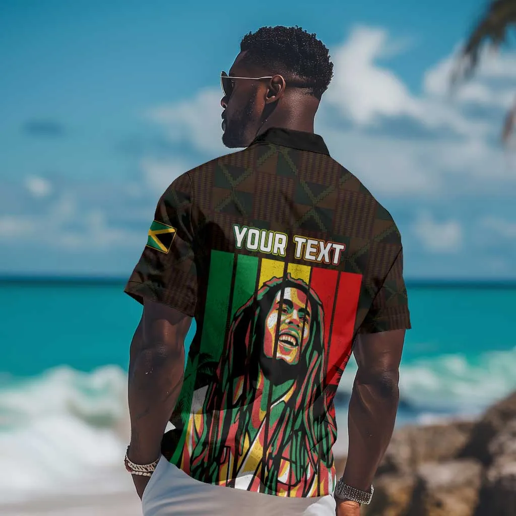 Personalised Jamaica Hawaiian Shirt Reggae Festival Bob Marley Abstract Portrait LT7