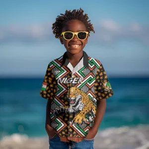 Personalized Afro Niger Kid Hawaiian Shirt Leopard Ankara African Pattern LT14