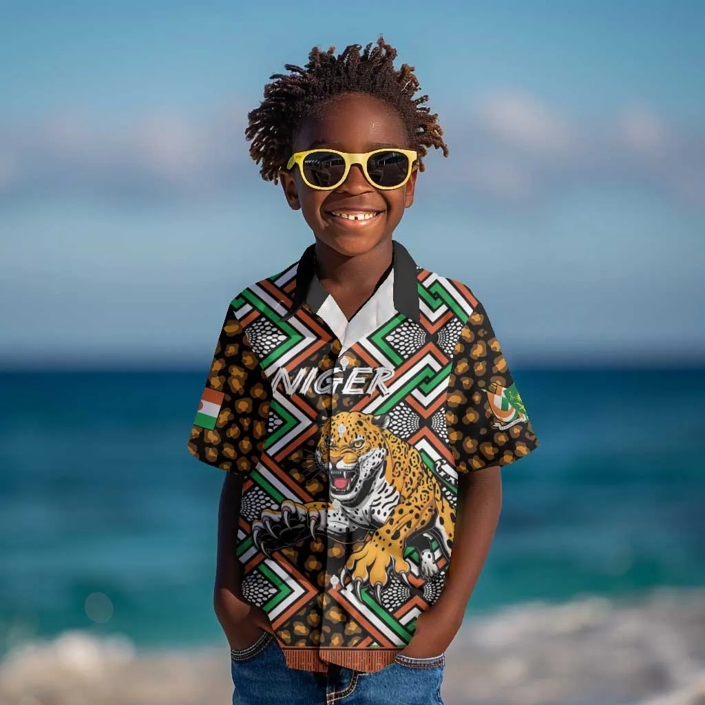 Personalized Afro Niger Kid Hawaiian Shirt Leopard Ankara African Pattern LT14