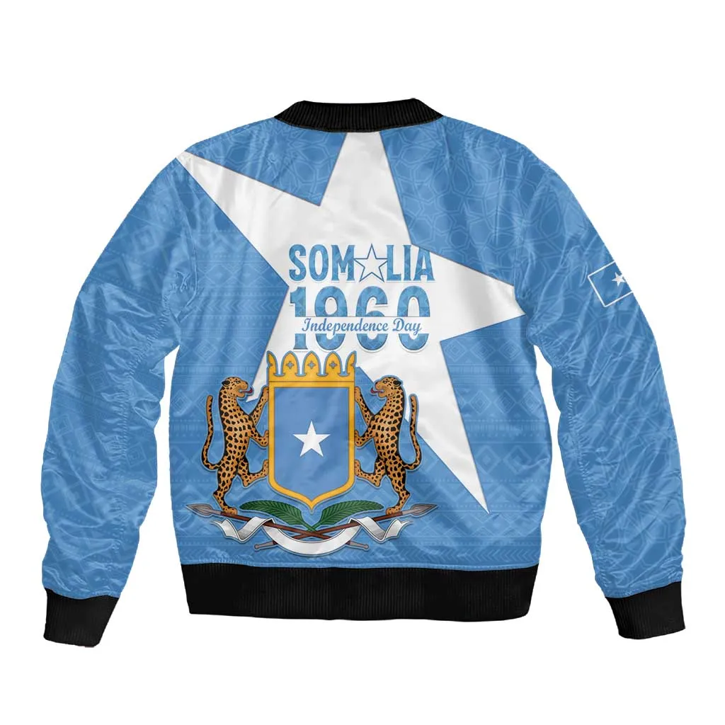 Personalized Somalis Independence Day Sleeve Zip Bomber Jacket Soomaaliya Arise Somalis! LT15