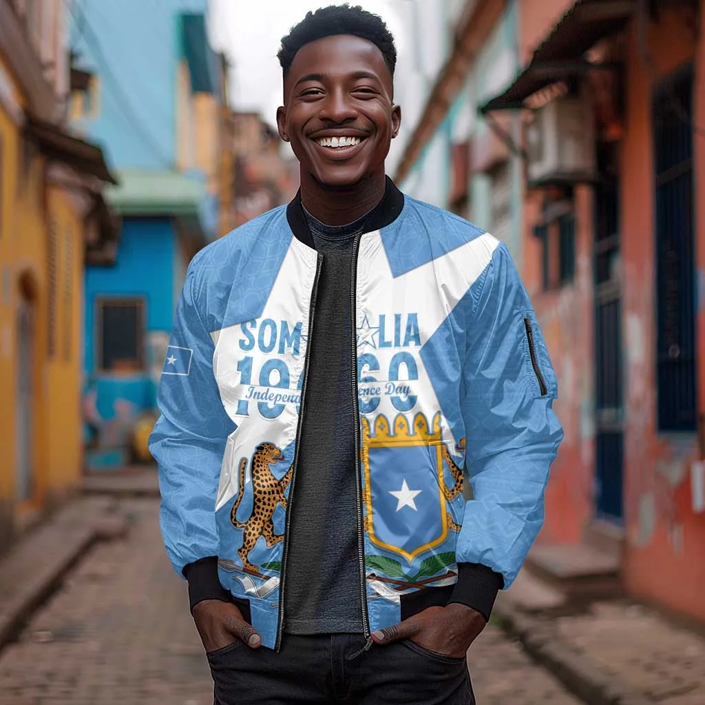 Personalized Somalis Independence Day Sleeve Zip Bomber Jacket Soomaaliya Arise Somalis! LT15