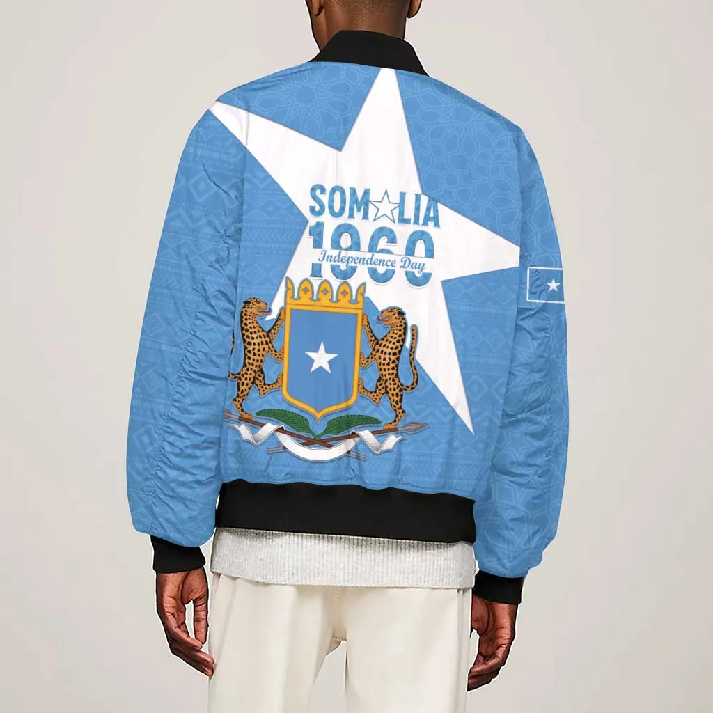Personalized Somalis Independence Day Sleeve Zip Bomber Jacket Soomaaliya Arise Somalis! LT15
