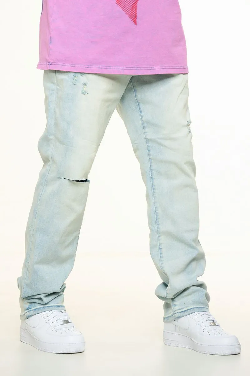 PHEELINGS HORIZON STRAIGHT FIT DENIM (LIGHT BLUE SAND WASH)