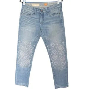 Pilcro and the Letterpress the Hyphen boy fit embroidered jeans size 26 NEW