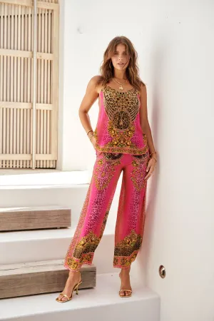 PINK LEOPARD PALAZZO PANTS