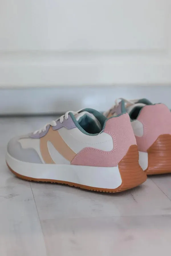 Pink/Mustard Retro Active Sneakers