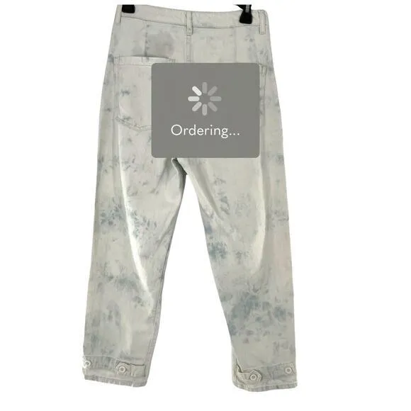 Pistola Pants Tammy High Rise Straight Trouser Women’s Size 26 Marble Blue White