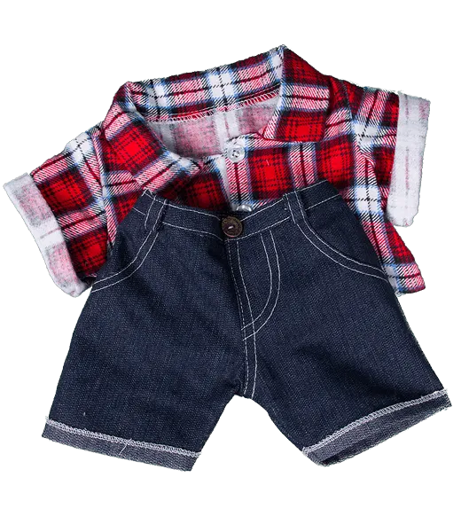 Plaid Flannel Shirt & Jeans Gift Set