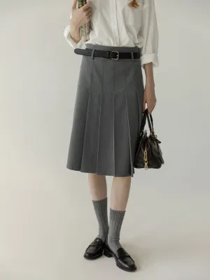 Pleated A-Line Skirt
