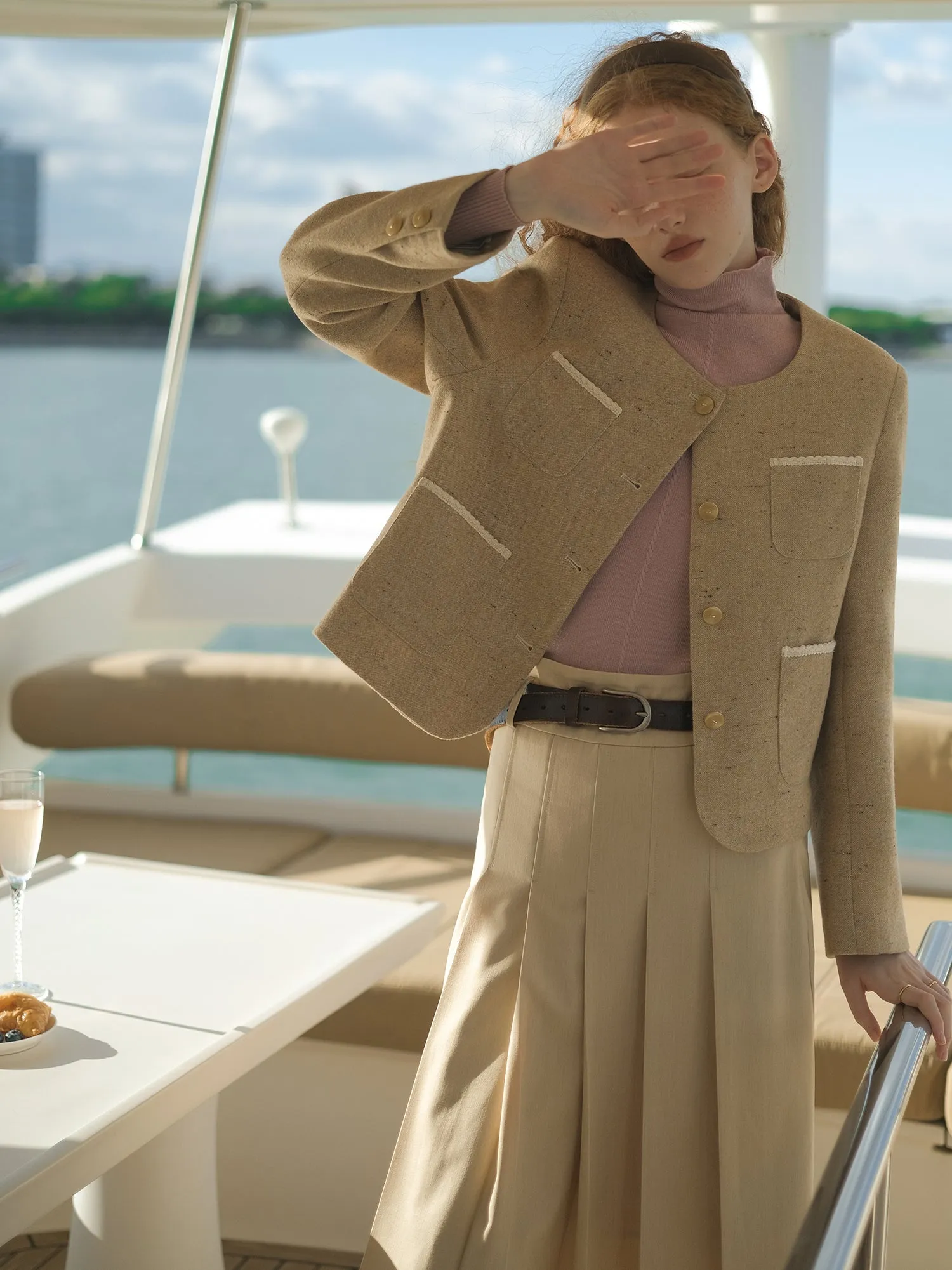 Pleated A-Line Skirt