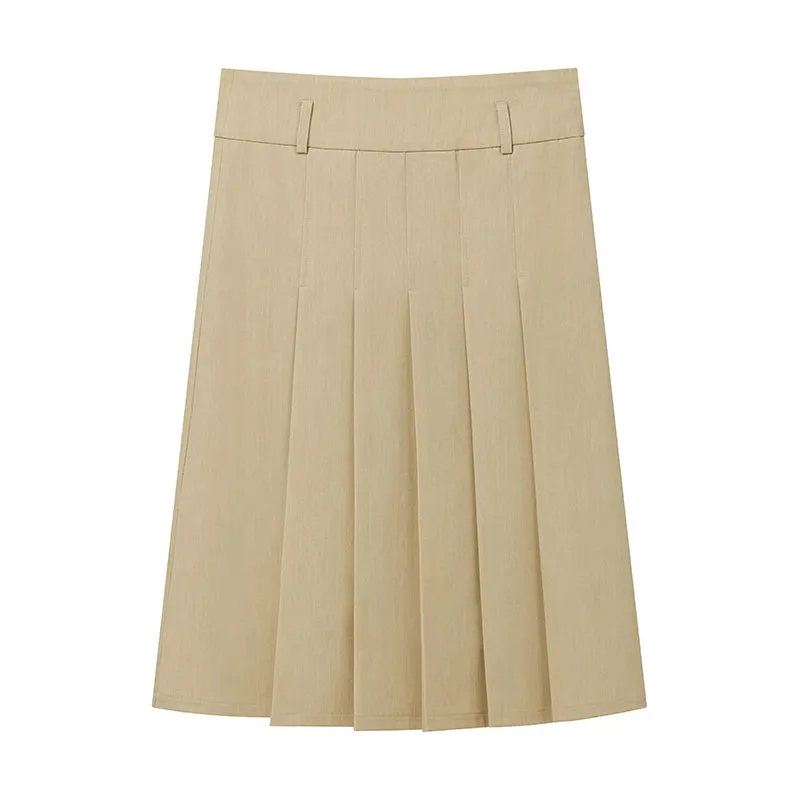 Pleated A-Line Skirt