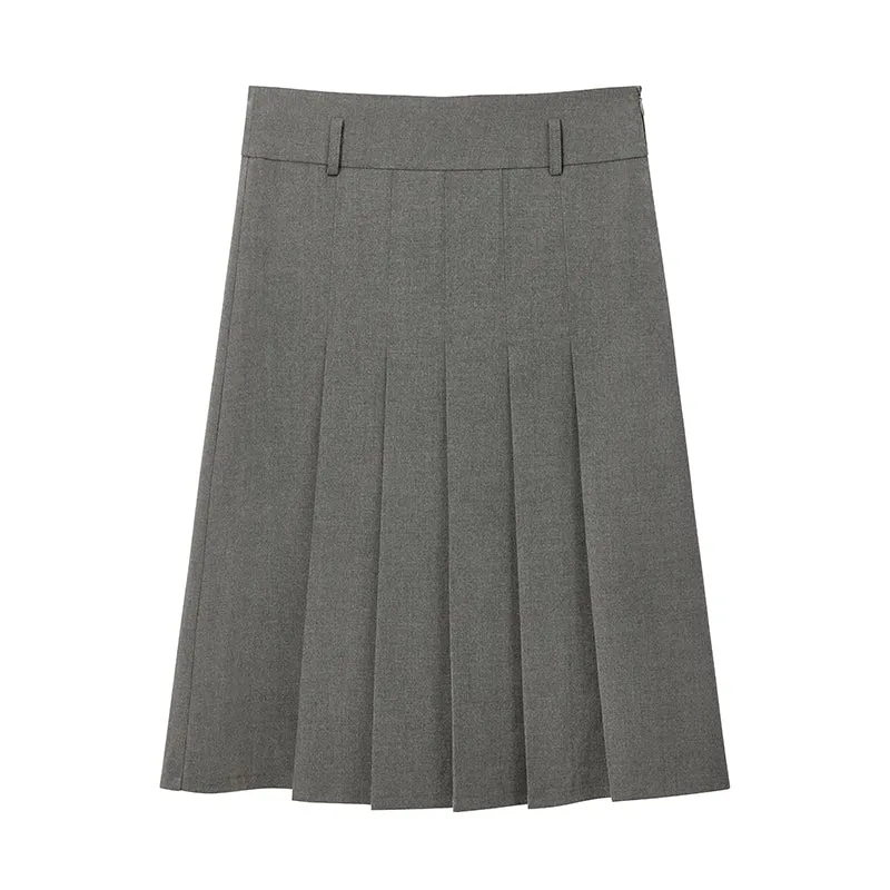 Pleated A-Line Skirt