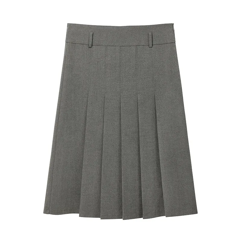 Pleated A-Line Skirt