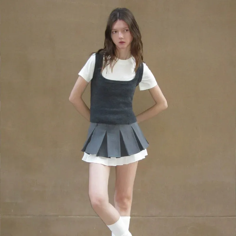 Pleated Mini Skirt