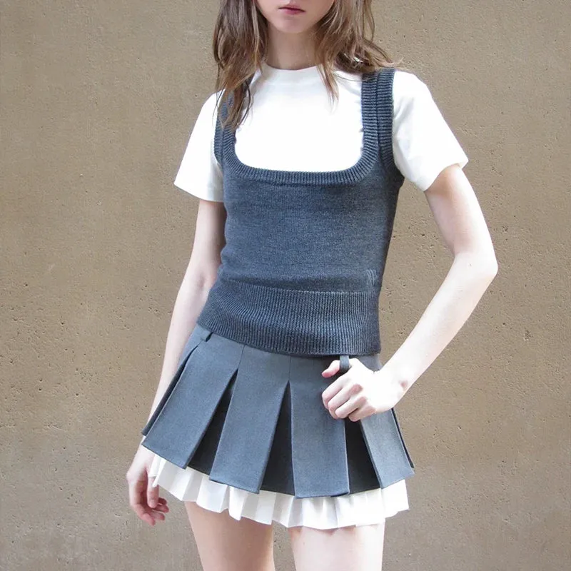 Pleated Mini Skirt