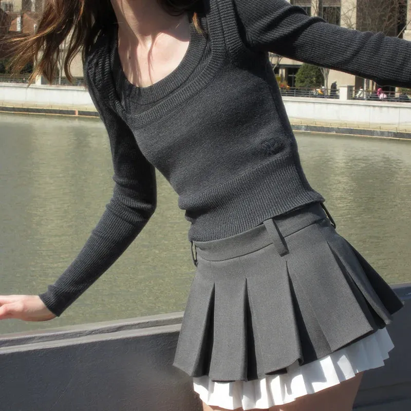 Pleated Mini Skirt