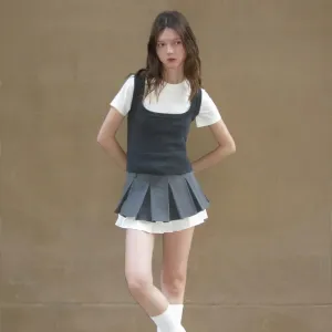 Pleated Mini Skirt