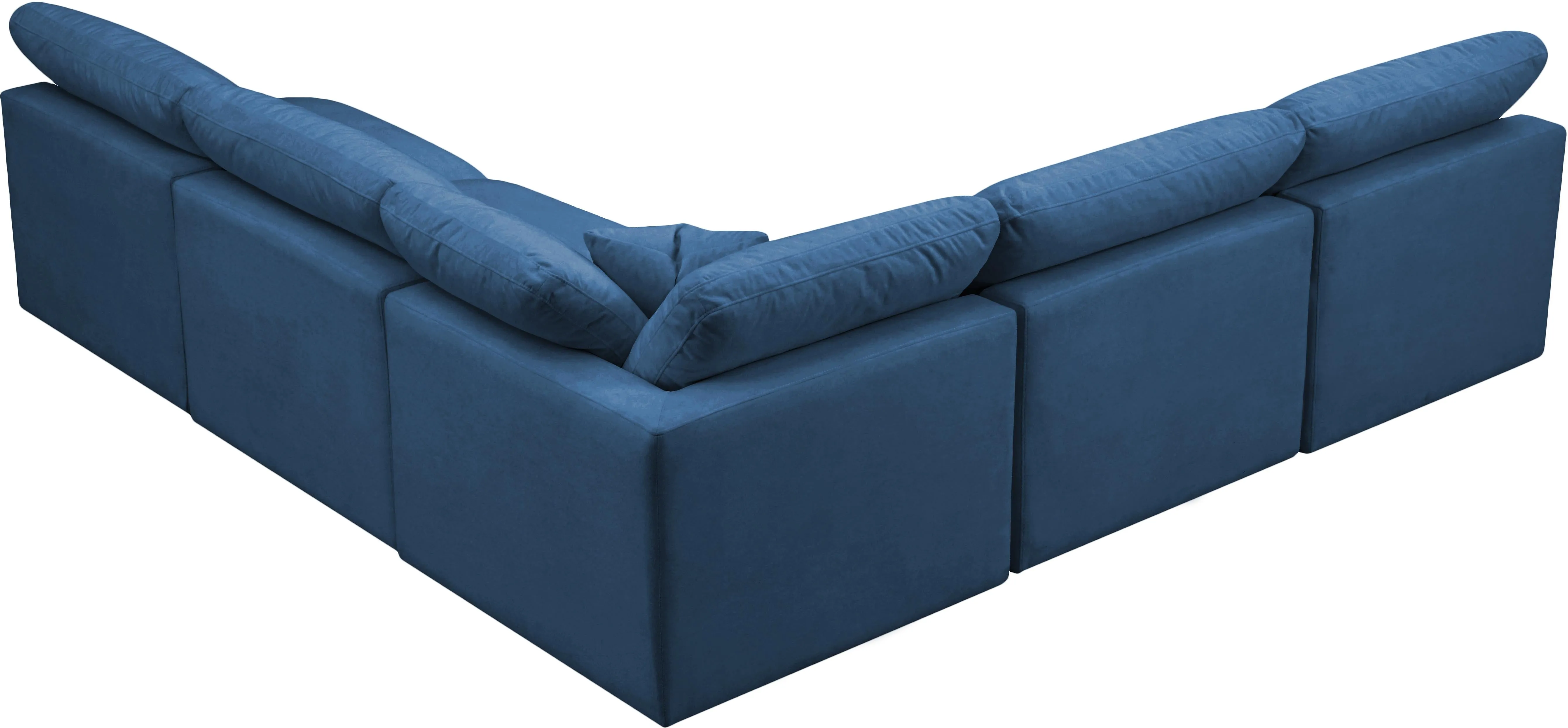 Plush Navy Velvet Standard Cloud Modular Sectional