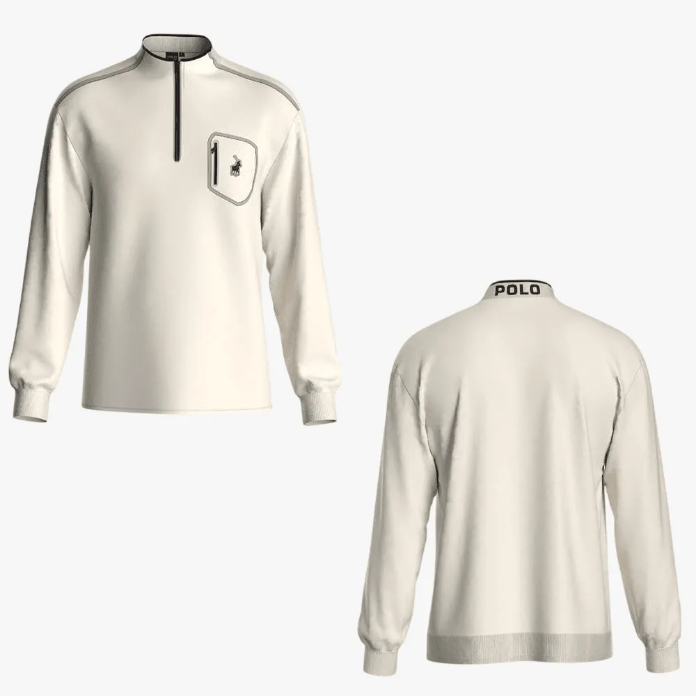 Polo Mens Sport Long Sleeve High Neck Sweater Off White