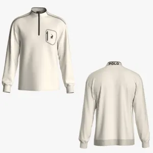Polo Mens Sport Long Sleeve High Neck Sweater Off White