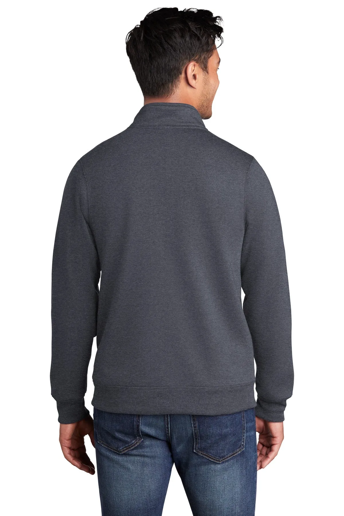 Port & Company  Core Fleece Cadet Full-Zip Sweatshirt PC78FZ Heather Navy